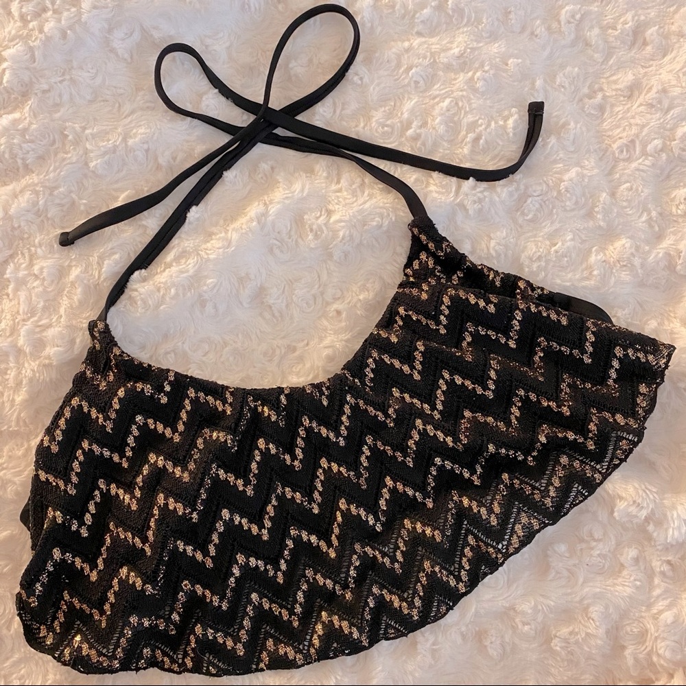 Gold mesh bathing suit top